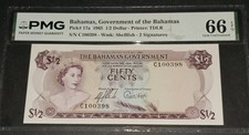 Bahamas 1/2 dollaro, 1965