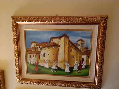Dipinto olio tavola ulisse - dipinto, su