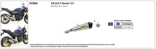 Scarico arrow kone - per, honda