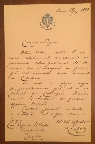 Lettera autografa antonio - autografa, di