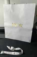 DIOR busta borsa shopper bianca con manici tessuto bianca + NASTRO 36 h 44.