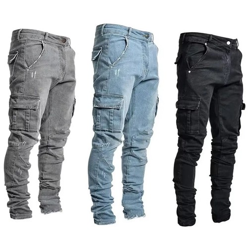 Jeans uomo slim fit strappato