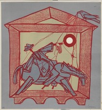 CASORATI FRANCESCO "I TEATRINI " "IL MONUMENTO" tavola II - 1971   - LITOGRAFIA