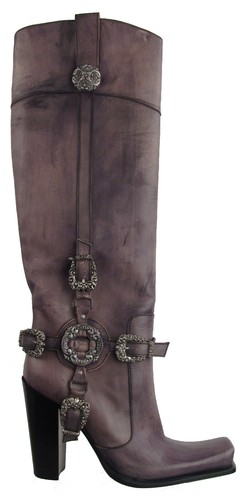 Stivali pelle con - pelle, tacco