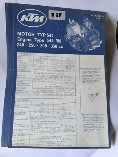 1986 ktm motore typ 544 - typ, 240