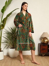 Indiano Floreale Verde Kimono