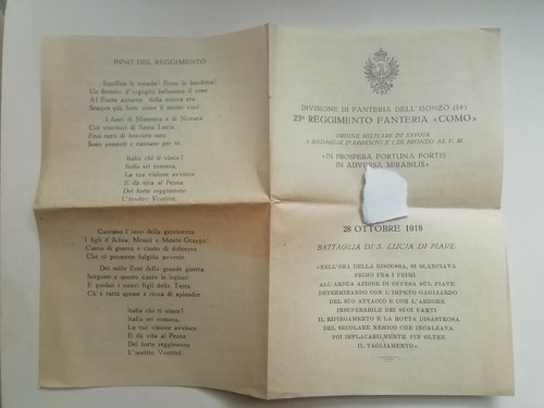 Volantino inno reggimento - volantino,