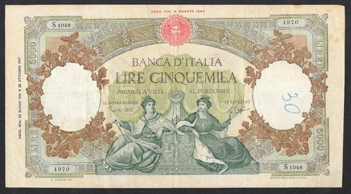 Italia banconota 5000 lire - -,