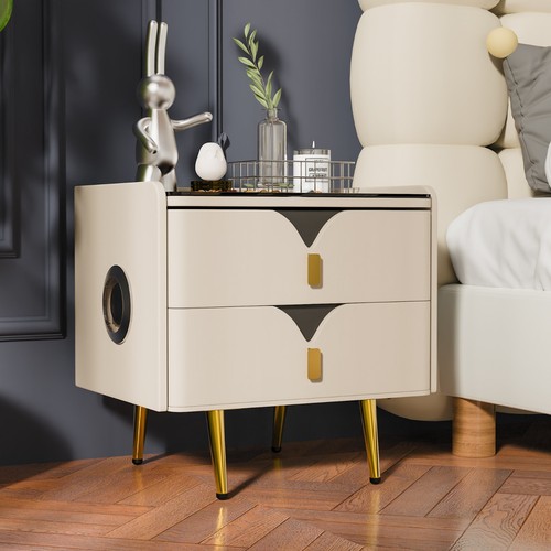 Comodino minimalista bianco - comodino,