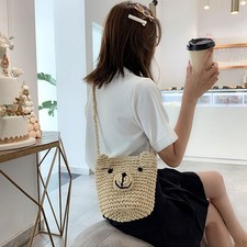  Borsa Paglia Mano Tracolla Borse Da Donna Incrociate Tote Bag Spalla