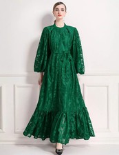 Abito Lungo Verde Scuro In