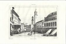 Stampa antica PADOVA PIAZZA DELLE ERBE Veneto 1834 Old antique print