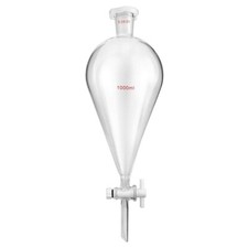 ® Imbuto Separatore Conico in Vetro Borosilicato Con Giunti 24/29 E Rubinetto Di