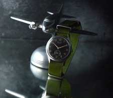 HEROLD ANTIMAGNETIC VINTAGE MILITARY STYLE WATCH  34 MM UHR BLACK DIAL OROLOGIO