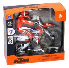 MODELLO GIOCATTOLO motocross dirt bike e pilota KTM arancione SXF450 modellino scala 1:12
