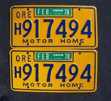 1978 Oregon MOTOR HOME License
