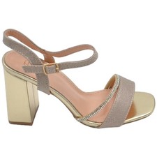 Scarpe sandalo donna oro pelle