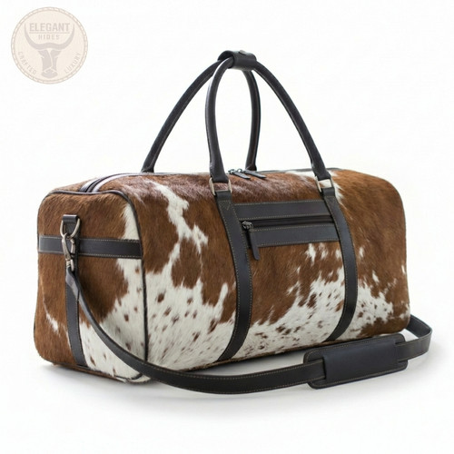Borsone pelle mucca con - borsone, di