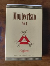 Rara Scatola Vintage vuota di Sigari Cubani da Collezione Montecristo HABANA N.4