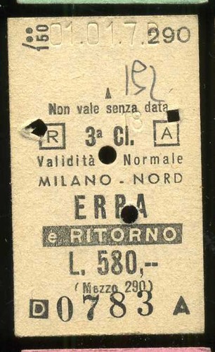 Biglietto treno ferrovia - biglietto,