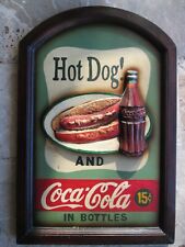 QUADRO INSEGNA PUBBLICITARIA "COCA COLA" IN LEGNO A RILIEVO - VINTAGE ORIGINALE