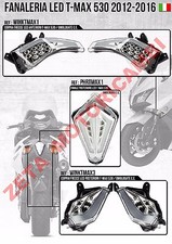 coppia frecce e fanale Led Yamaha T Max 530 2012-26 omologate SIFAM
