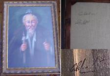 grande ritratto vecchio con lume stile Alfonso Grassi olio tela firmato Caldore