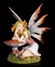 Elfi Figura - Maria Con Fungo Velenoso - Fantasy Fata Fiore Pixie Dekostatue