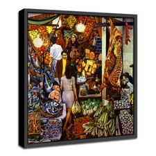 Quadro La Vucciria Renato Guttuso 1974 con cornice olio su tela wall art