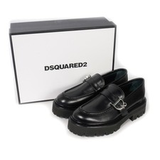 Scarpe mocassino Dsquared2 23Aw D2 Statement in pelle nero S83L00015 domestiche