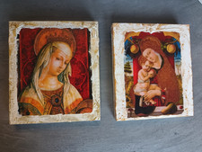 Lotto quadri riproduzioni carta+ legno Tecnica Mista Carlo Crivelli Rinascimento
