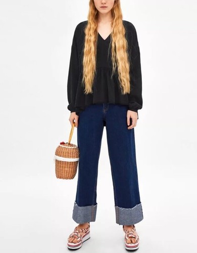 Zara top nero blusa - zara, con
