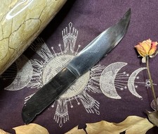 Corno di bufalo Athame con manico in legno, tutto naturale, pagano, occulto, strumento da altare