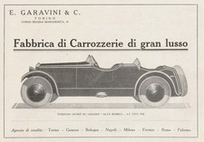 PUBBLICITA' 192 ALFA ROMEO 6C TORPEDO SPORT TIPO 1502 GARAVINI TORINO LUSSO