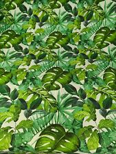 Tessuti in cotone palme verde scampoli stoffe tappezzeria divani tende tendaggi 