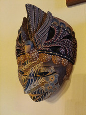 Maschera batik In Legno Vintage Mask Etnica