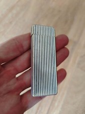 Cartier Vintage Lighter Five Faces Stripe Pattern Silver Plated used but working