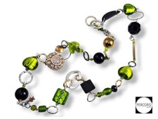 collana lunga in  vetro silver