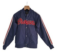 Giacca Bomber 21 Uomo LA Crowns Navy Varsity USA Sport Retro Scritta Logo Taglia M