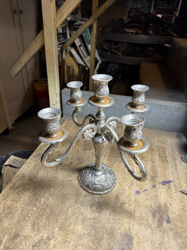 Antico candelabro ottone - candelabro, in