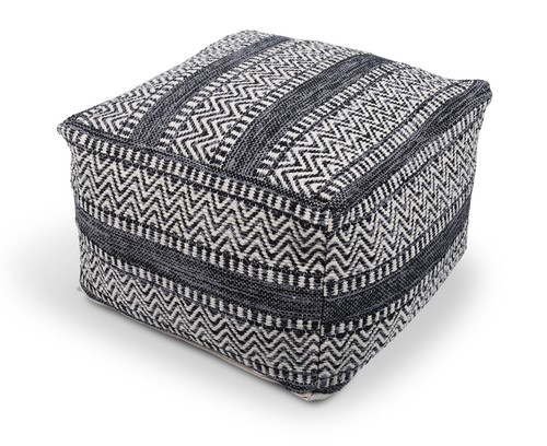 Pouf quadrato nero chevrons - pouf,
