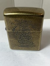 ZIPPO LIGHTER AMERIGO VESPUCCI INTROVABILE  ANTIQUE BRASS 1995 NUOVO NEW