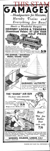 1933 advert gamages diana air - gamages,