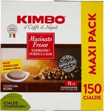 Kimbo Cialde Compostabili Macinato Fresco – 150 Pezzi