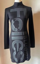 Abito lupetto nero Blugirl Folies con logo lettering Tg 42 nuovo