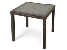 TAVOLO DA ESTERNO GIARDINO POLI RATTAN 80X80 BAR RISTORANTI PUB QUALITA' TAVOLI