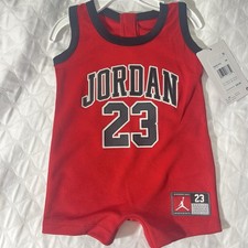 NUOVO pagliaccetto Air Jordan #23 Nike Jumpman Gym rosso pezzo unico senza maniche 3 mesi 3M