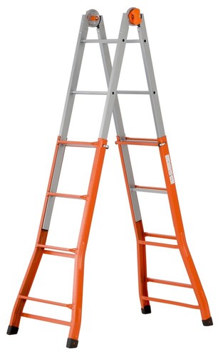 Scala telescopica acciaio 4 - acciaio, 4+4