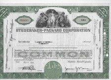 1954 * STUDEBAKER-PACKARD  CORPORATION * AZIONE STORICA DELL'AUTO IN AMERICA 