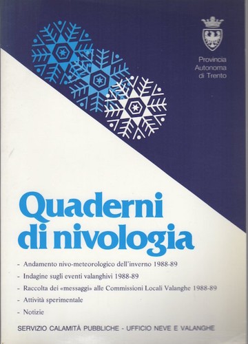 Quaderni nivologia 6 - quaderni, nivologia: